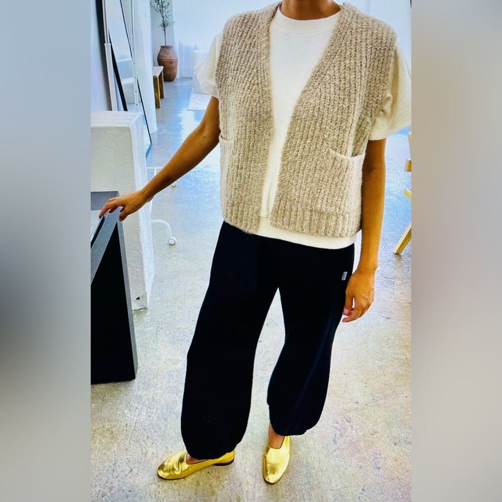 Women's Beige Knit Vest